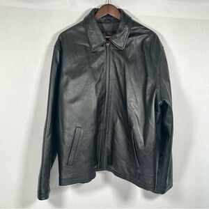 Vintage American Hide & Leather Men's Classic Black Leather Jacket